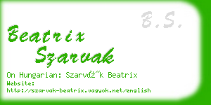 beatrix szarvak business card